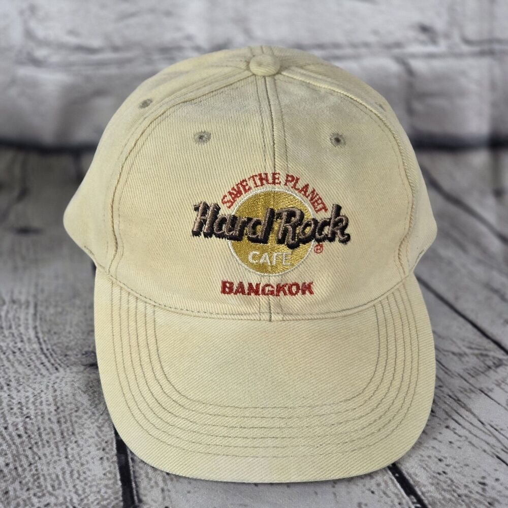 Hard Rock Cafe Bangkok Cap Save The Planet Beige Adjustable Hat